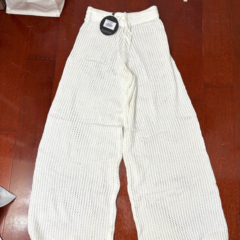 White Fox Crochet Pants Off-White Size S - NWT